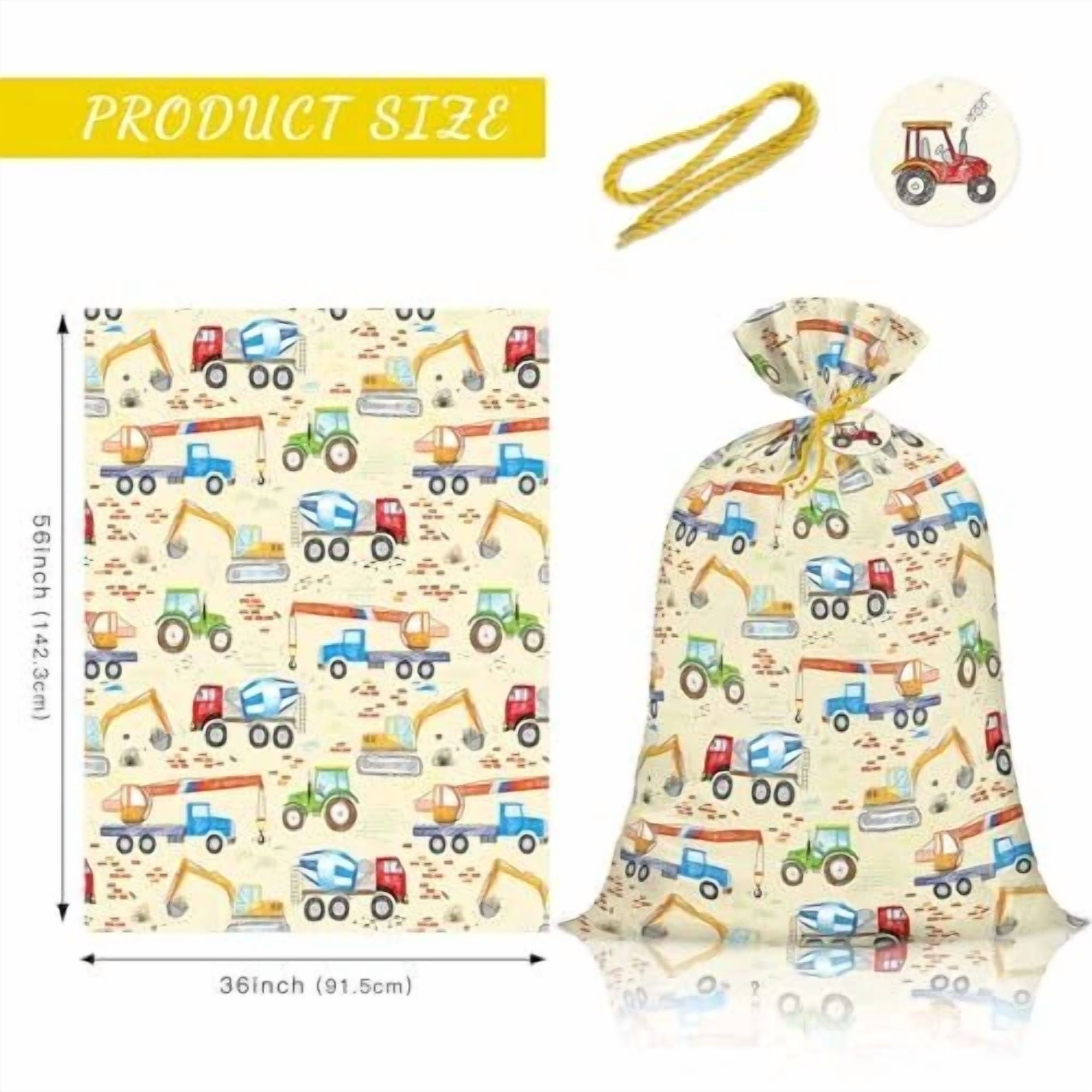 BUTTERFLY- Extra Large Plastic Gift Bag, Children'S Cartoon Car Excavator Gift Bag,