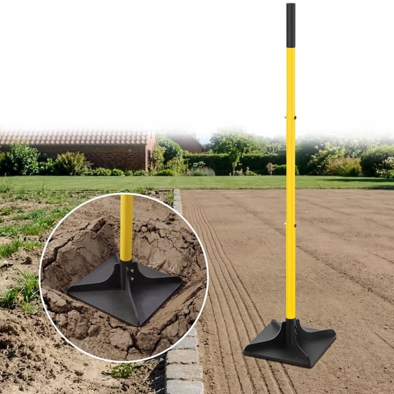 8"x8" Steel Tamper Tool with 48" Handle, Heavy Duty Handle Tamper with Comfortable Rubber Grip, Garden Tamper Tool for Leveling Ground Gravel Soil Asphalt Sand Installing pavers and Repairin