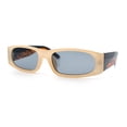 thumbnail image 4 of Classy Mod Narrow Rectangle Sport Plastic Dad Fashion Retro Sunglasses Beige - Black, 4 of 8