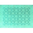 thumbnail image 1 of Ahgly Company Machine Washable Indoor Rectangle Abstract Turquoise Blue Modern Area Rugs, 4' x 6', 1 of 4