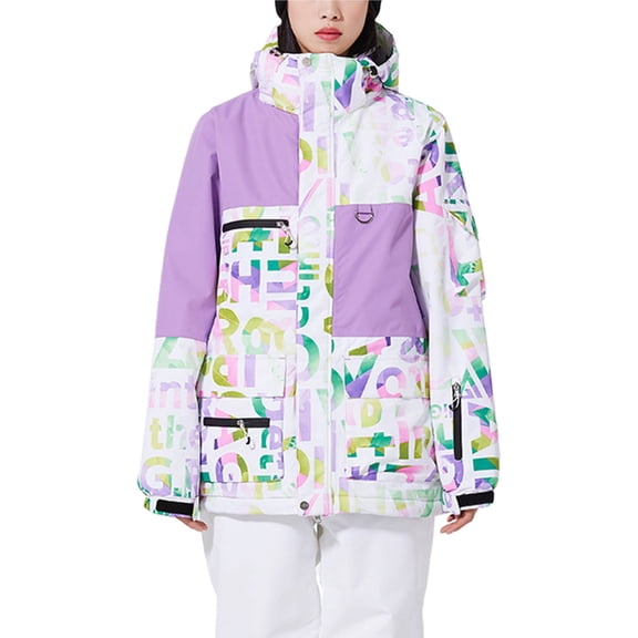 FNFYFH Unisex Waterproof Ski Jacket Warm Winter Snow Coat Mountain Windbreaker Hooded Raincoat Jacket