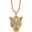 Gold with chain, variant on Men's Stainless Steel Vintage Hip Hop Frightening King of The Forest Overlord Leader Animal Tribe Roaring Tiger Head Lucky Amulet Pendant Necklace