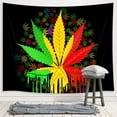 thumbnail image 5 of Marijuana Leaf Tapestry, Weed Psychedelic Tapestry Wall Hanging for Bedroom, Reggae Rasta Tie Dye Jamaica Tapestry Trippy Rastafarian Mexico Red Yellow Green Home Decor (60" W X 40" H), 5 of 6