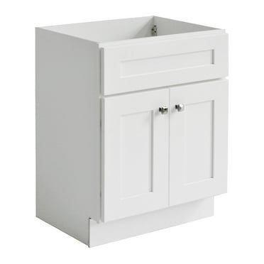 Brookings 24 Inch Bathroom Vanity, Shaker, Solid Wood, Fully Assembled, Sherwin Williams® White – Design House, 215616