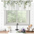 thumbnail image 3 of Rustic Sage Green Eucalyptus Leavses Valances Kitchen Curtains Watercolor Floral Flower Plants Botanical Farmhouse Wooden Bedroom Living Room Treatment Tier Fabric 1 Panel 52Wx18H Inch, 3 of 6