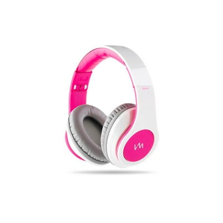 VM Audio Elux Over Ear DJ Stereo MP3 iPhone Bass Headphones, Piano White/