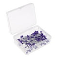 thumbnail image 1 of 100pcs pernos de la cabeza multicolor pearlized para diy componentes de la joyería púrpura Sunnimix Pernos de cabeza de acero inoxidable, 1 of 8