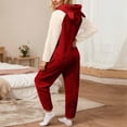 thumbnail image 3 of AUNVITO Women's Fleece Jumpsuit Pajamas Hooded Long Sleeve Front Zipper Cozy and Comfortable Homewear Style, 3 of 7