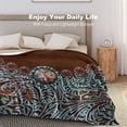 thumbnail image 4 of Primitive Cowboy Cowgirl Western Country Brown Turquoise Flannel Fleece Throw Blankets 50"X40" Fluffy Winter Fall Blanket Cozy Soft Fuzzy Plush Home Decor For Couch Bed Sofa Bedroom Living Room Travel, 4 of 6