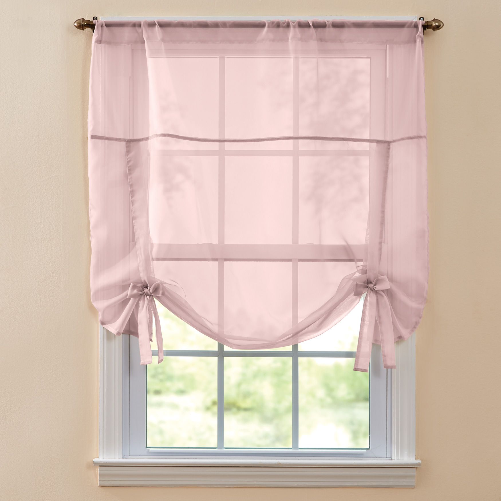 Brylanehome Sheer Voile Tie Up Shade Curtain Window Drape Walmartcom Walmartcom