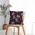 thumbnail image 7 of Wukai Roses Skulls Premium Polyester Fleece Pillow Covers with Hidden Zipper Closure,Luxuriously Soft and Durable-24"x24", 7 of 7