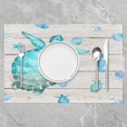 thumbnail image 2 of Sea Turtle Placemats Set of 4,Ocean Reptile Tortoise Placemats for Dining Table,Coastal Wood Grain Nautical Beach Teal Blue Washable Fabric Decoration Table Mats Placemat 18"x12", 2 of 4