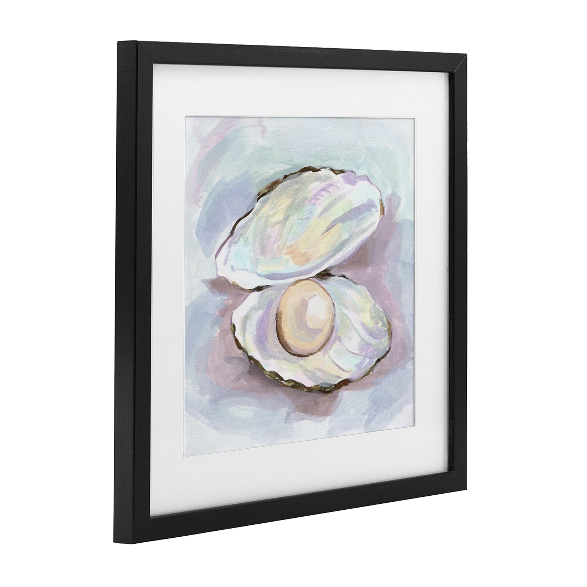 Stupell Industries Silent Opal Clam Pearl Black Framed Print Under Glass, design by Melissa Wang