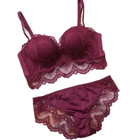 

Rumida Wirefree Lace Push up Bra and Panties Set Comfortable Breathable Women Bra Under bra and panties set comfortable breathable lace push up women daily 36/80ab Purplish Red