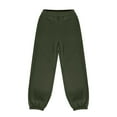 thumbnail image 3 of WMTBSRSW Big Girls Pocketed Jogger Sweatpants Fleece High Waisted Sweatpants Comfy Lounge Trousers Army Green 7 Years, 3 of 5