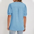 thumbnail image 4 of cfhntfmh V Neck Tops for Women Short Sleeve Plain Tees Baggy Cutton Summer Basic T-Shirt, 4 of 4