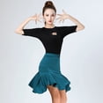 thumbnail image 4 of Falda de baile latino Falda femenina para adultos Falda de baile con volantes Falda de baile profesional, 4 of 5