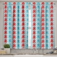 thumbnail image 2 of Ambesonne Octopus Valance & Curtain, Love Themed Animals, 55"x36", Dark Coral Pale Blue, 2 of 6