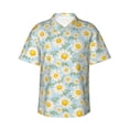 thumbnail image 2 of Xecao Daisies Flowers print Hawaiian shirt - a stylish short-sleeve button-down for men, perfect for casual beach and tropical outings., 2 of 9