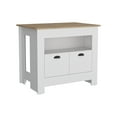 thumbnail image 2 of Dtwnek Kitchen Island with 2 Door Cabinet and Shelf, 2 of 7