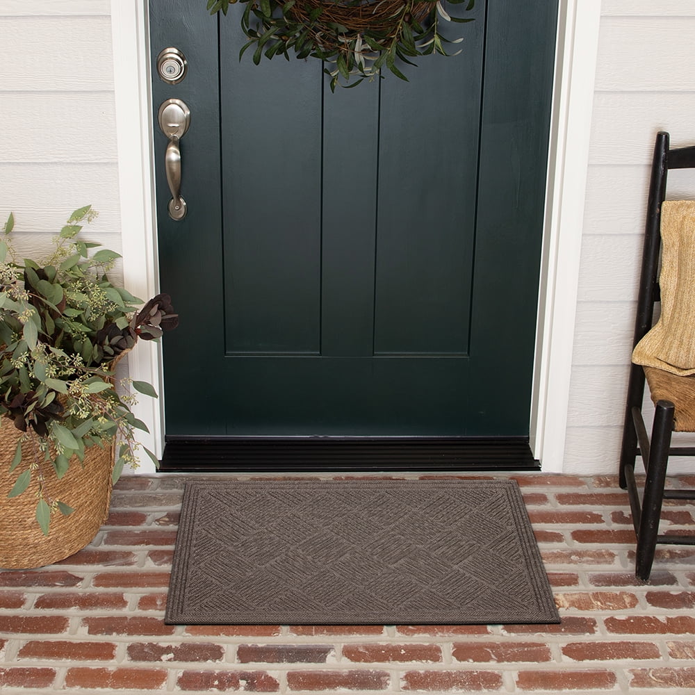 Mohawk Home Parquet Impressions Jacquard Low Pile Non-slip All Weather Indoor/Outdoor Door Mat, Gray, 2' x 3'