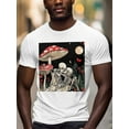 thumbnail image 3 of Couple Skull Kiss Men's T Shirts Mushroom T-Shirt for Men Crew Neck Tees Cotton Tops, White, M, 3 of 7