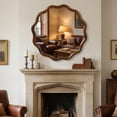 thumbnail image 6 of Jopath 30 Inch Wavy Round Solid Wood Frame Decorative Mirror for Bedroom Bathroom Living Room Entryway Black Walnut Color, 6 of 8