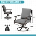 thumbnail image 2 of ALAULM Set of 8 Metal Swivel Rocking Patio Chairs, 360° Rotate & 15° Recline, Heavy-Duty Metal Frame Outdoor Dining Chairs with 3.2" cushion & Removable Covers (Gray), 2 of 9