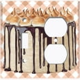 thumbnail image 2 of Metal Light Switch Wall Plate Outlet Cover (Vanilla Chocolate Roasted Marshmellow Cake - Single Toggle Single Duplex), 2 of 2