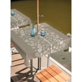 thumbnail image 2 of Outdoor Tablecloths with Umbrella Hole & Zipper, Japanese 54x54 Inch Square Tablecloths, Grey Simple Traditional Flowers Leaves Pattern Waterproof Table Cloth, Patio/Pool/Picnic Table Covers, 2 of 8