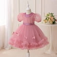 thumbnail image 5 of DHFJKG Dress Girls 3D Puffy Short Sleeve Party Ball Gown Dresses For Toddler Kids Age 3 8 Years Casual Play Outfit Spring Summer Fall Round Neck Trendy Sundress, 5 of 9