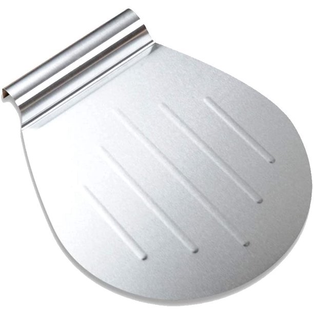 Pala para tartas, elevador de tartas, pala de acero inoxidable, herramientas redondas para hornear, pala para pizza, bandeja de transferencia, versátil, antiadherente, redonda, práctica bandeja para hornear para pizza, pan, quiches y pasteles (plata) brillar Electrónica