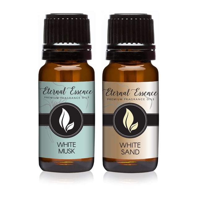 Aceite aromático Eternal Essence Oils, paquete de 2 ml, almizcle blanco y arena blanca