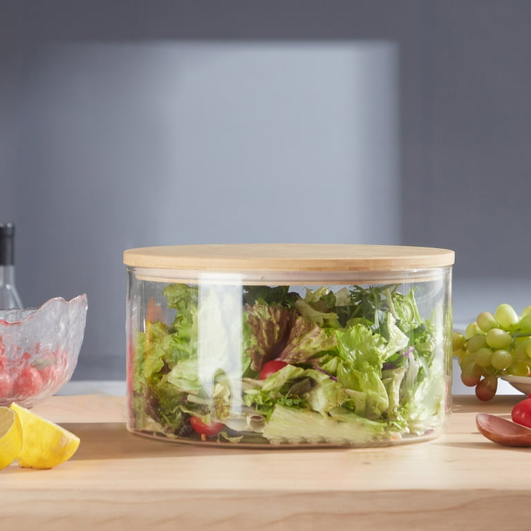 Opexscal 190oz Extra Large Glass Trifle Bowl with Lid, Clear Round