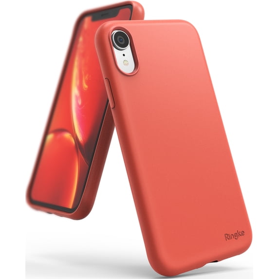 Ringke Air-S Case Compatible with iPhone XR, Silicone Flexible TPU Shockproof Matte Slim Phone Cover - Coral