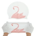 thumbnail image 5 of Unique Bargains 1 Pc Silicone Swans Pattern Swim Cap Pink White, 5 of 5