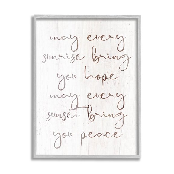 Sunrise Bring You Hope Uplifting Phrase Inspirational Graphic Art Gray Framed Art Print Wall Art