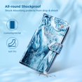 thumbnail image 6 of ULAK Wallet Case for iPhone 14 for Women Girls, Kickstand 14 Phone Case with Card Holder for Apple iPhone 14 6.1 inch 2022, Navy Marble, 6 of 8