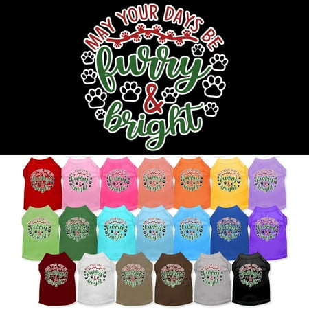 Christmas Pet Dog and Cat Shirt Screen Printed Furry Bright