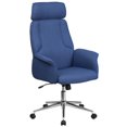 thumbnail image 1 of High Back Black Fabric Executive Swivel Chair with Chrome Base and Fully Upholstered Arms, 1 of 7
