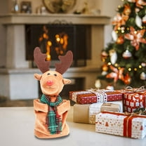 ​6.3" Rotating Dancing Reindeer Christmas Toy - Interactive Singing Deer Decor with Lights, Battery Operated red