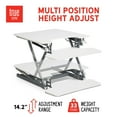 thumbnail image 3 of Millwork Holdings Co True Seating Ergo Standing Desk Converter with Keyboard Tray, Dual Monitor Laptop Riser Height Adjustable Tabletop Workstation, 3 of 5