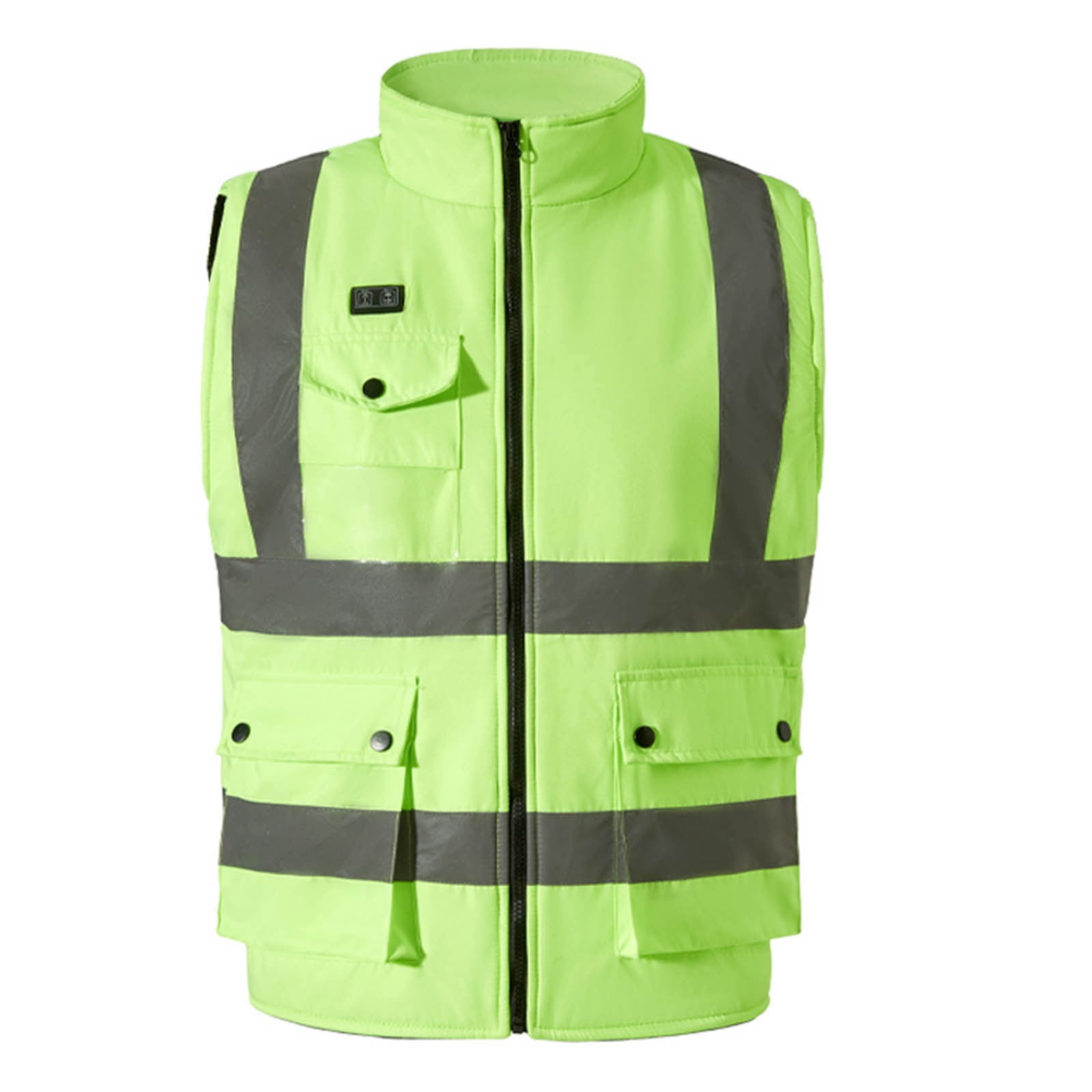 Txeol Heated Mens High Visibility Winter Coat USB Charging Sleeveless Jackets Outdoor Work Thermal Heated Vest,Green,XXXXL