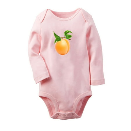 

Fruit Apricot Image Print Cute Rompers Newborn Baby Unisex Bodysuits Infant Jumpsuits Toddler 0-12 Months Kids Long Sleeves Oufits (Pink 6-12 Months)