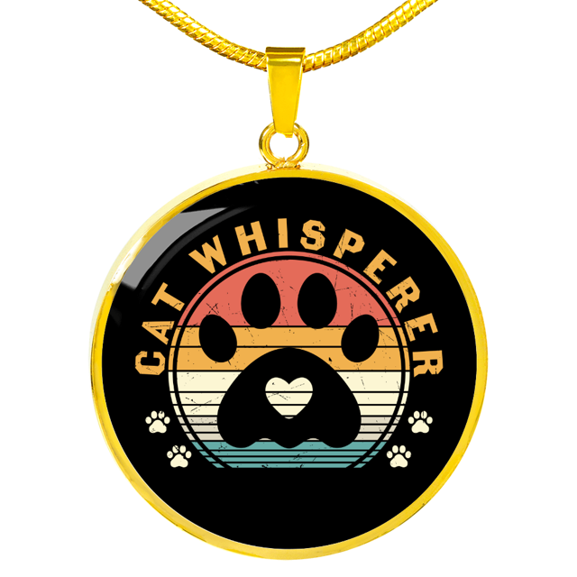 Collier de Cercle de Patte de Chat en Acier Inoxydable Ou en or 18 Carats 18-22"
