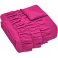 thumbnail image 3 of DNG Creations 3 Piece Three Line Ruffle Duvet Cover With Zipper Closure & Corner Ties - 800 Threads Count, 100% Egyptian Cotton ( Solid Hot Pink - Full/Queen ), 3 of 4