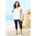 thumbnail image 6 of Roaman's Women's Plus Size Cotton Ultimate Flutter Sleeve Sweetheart Tee, 6 of 6