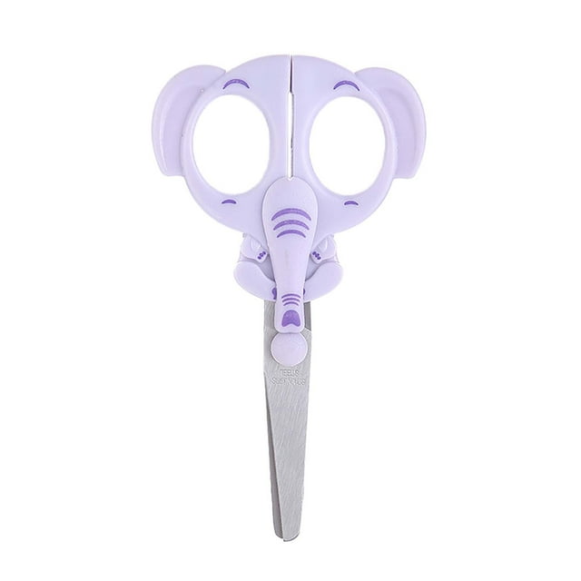 Less Than 5 Cutter Scissors for Kids Blunt Scissors Small School Student Craft Scissors Sharp Stainless Cute Animal Shapes