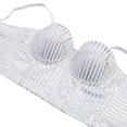 thumbnail image 4 of BUIGTTKLOP Sequin Corset Tops for Women with Built in Bra Lace Mesh Bustier Crop Top Sparkly Glitter Tube Party Tops, 4 of 6