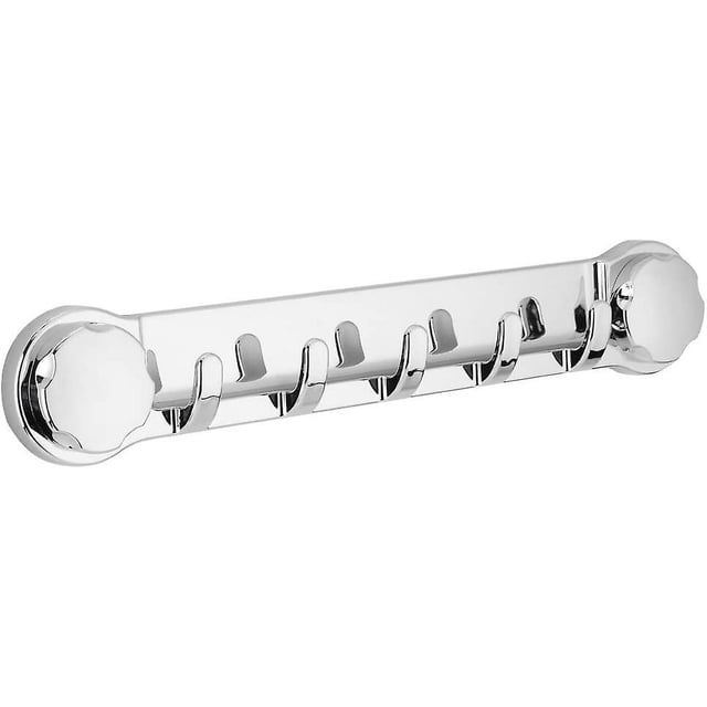 Potente toallero de pared con ventosa y 5 ganchos para toallas, albornoces y ropa